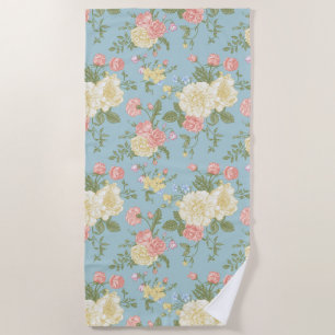 Serviette De Plage Jardin Peony motif floral