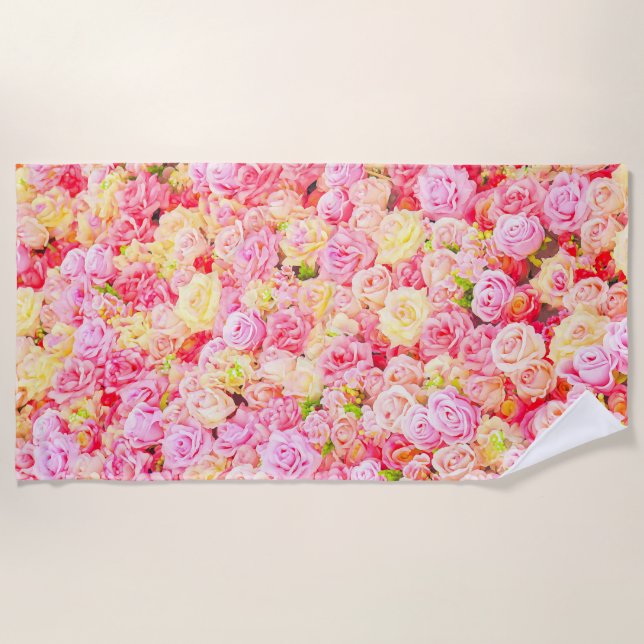 Serviette De Plage Jardin rose (Devant)