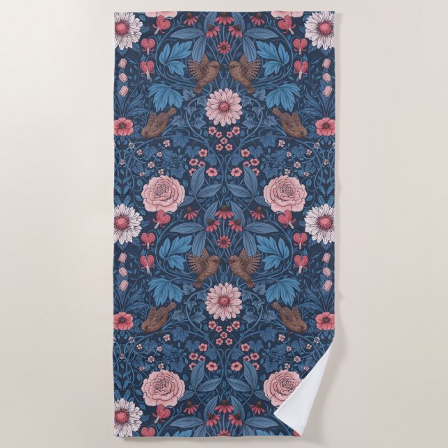 Serviette De Plage Jardin sauvage en bleu (Devant)