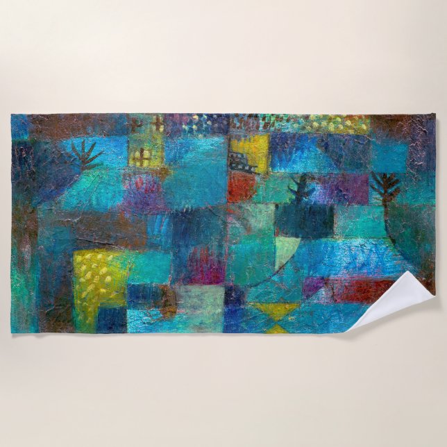 Serviette De Plage Jardin terrasse (1920) - Paul Klee - Art Abstrait (Devant)