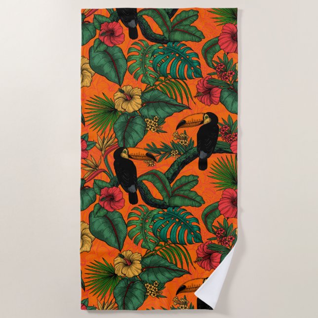 Serviette De Plage Jardin toucan (Devant)
