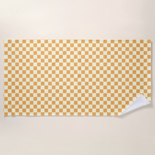 Serviette De Plage jaune à carreaux (Devant)