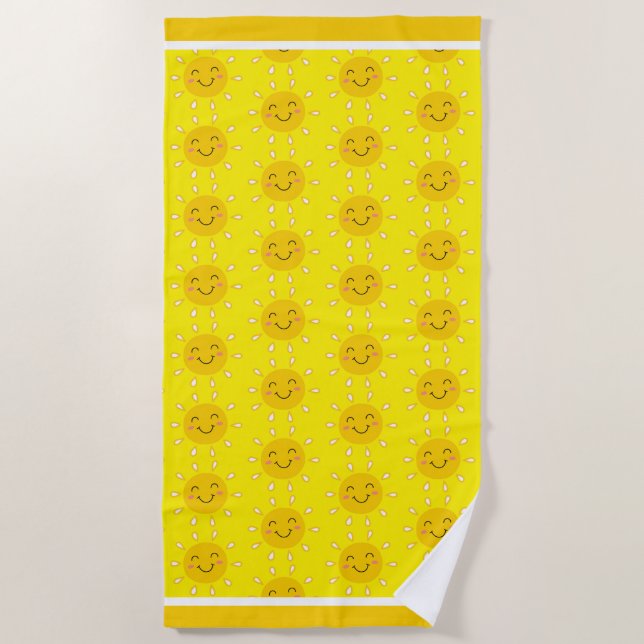 Serviette de plage jaune ensoleillée (Devant)