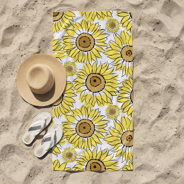 Serviette De Plage Jaune Lueur Dorée (Créateur téléchargé)