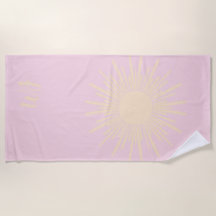 Serviette de plage jaune pastel personnalisée avec