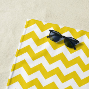 Serviette De Plage Jaune Zigzag, Jaune Chevron, Motif géométrique