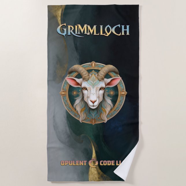 Serviette De Plage JDR Fantastique Emblème de la Chèvre de Grimmloch (Devant)