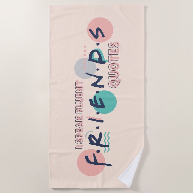 Serviette De Plage Je parle couramment les citations FRIENDS™ (Devant)
