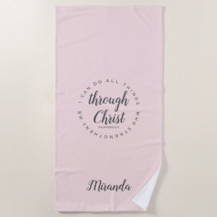 Serviette De Plage Je Peux Faire Tout Blush Pink Yoga