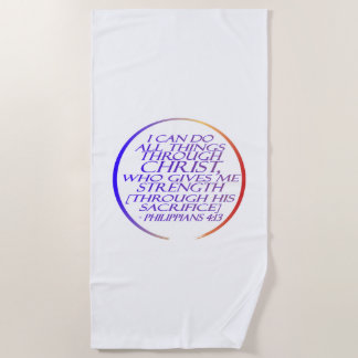 Serviette De Plage Je peux faire tout par le Christ Bible Verse