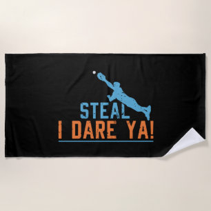Serviette De Plage Je te défie de voler - T-shirt de baseball softbal