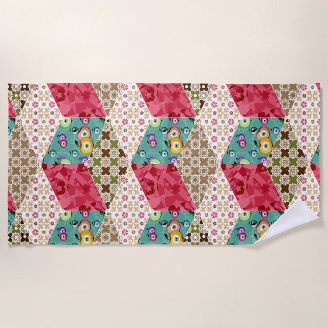 Serviette De Plage Jetez l'oreiller Abstrait patchwork quilt ret de c (Devant)