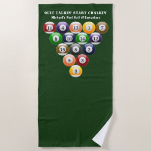 Serviette De Plage Jeu de piscine du support 8-Ball de Huit-Ball de