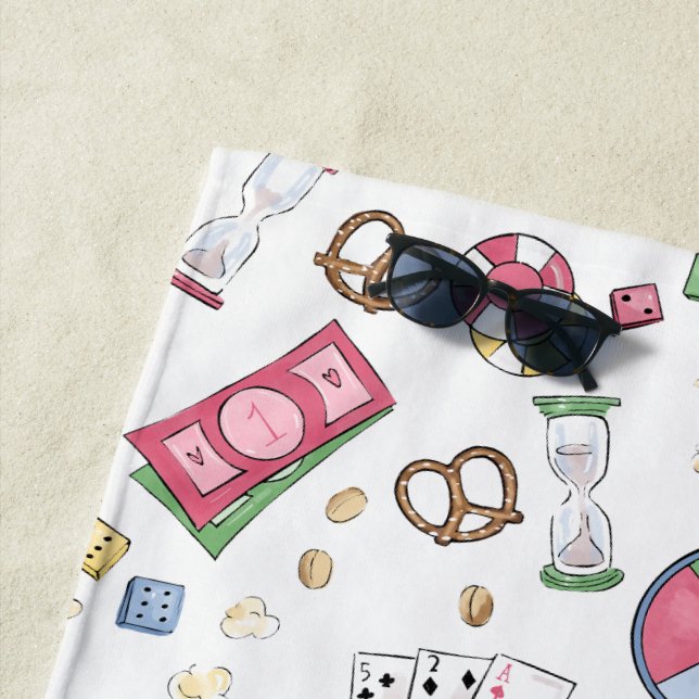 Serviette De Plage Jeu de société Famille Jeu Nuit Famille Beach Hous (En situation)