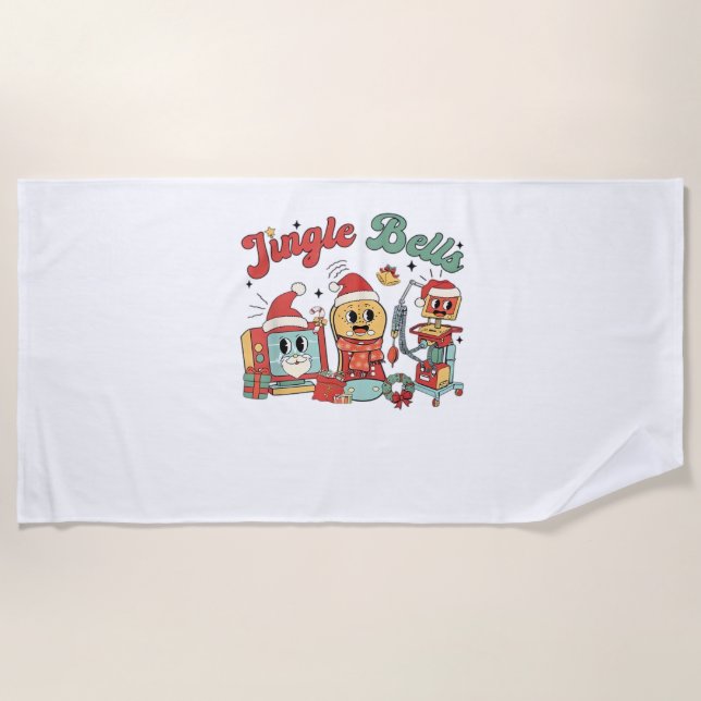 Serviette De Plage Jingle Bells Nurse, Christmas Nurse, Funny Christa (Devant)