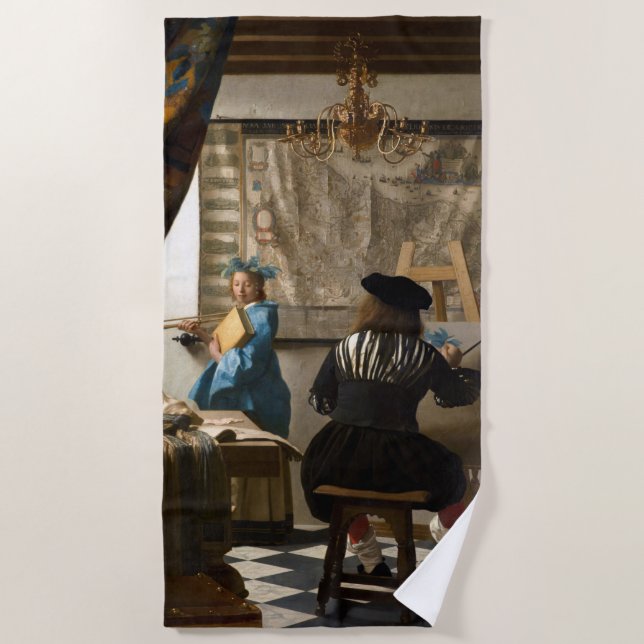 Serviette De Plage Johannes Vermeer - L'Allégorie de la Peinture (Devant)