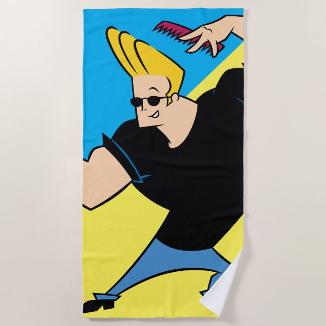 Serviette De Plage Johnny Bravo Combing Hair (Devant)