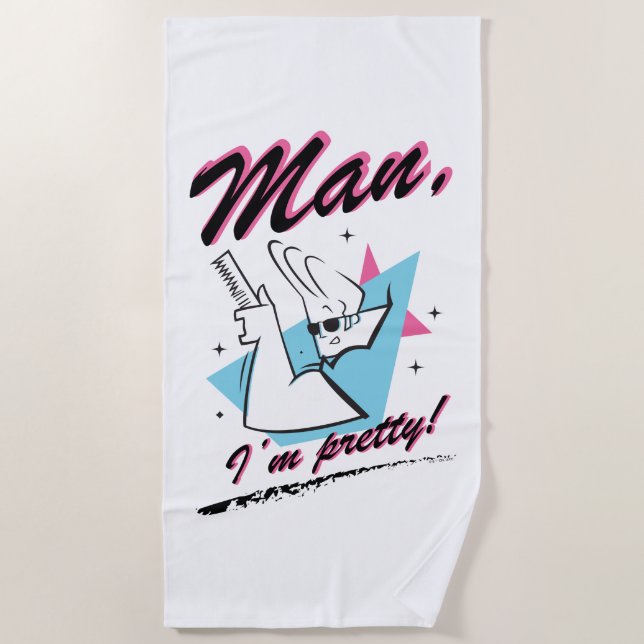 Serviette De Plage Johnny Bravo - Homme Je suis assez Retro Graphic (Devant)