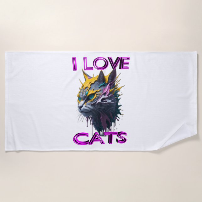 Serviette De Plage Joli chat s6 (Devant)
