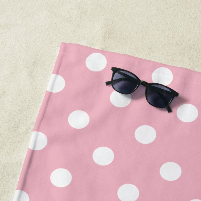 Serviette De Plage Joli en Pois rose (En situation)