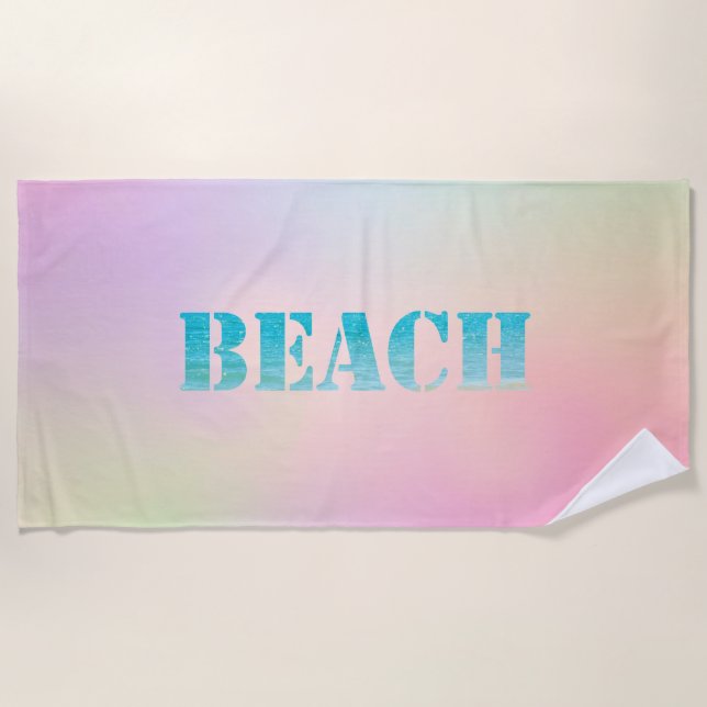 Serviette De Plage Joli Holographique de plage élégant (Devant)