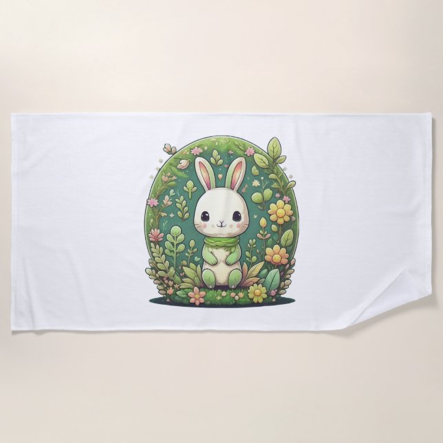 Serviette De Plage Joli lapin (Devant)