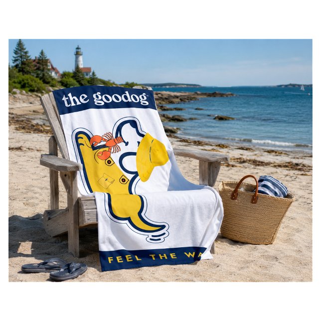 Serviette De Plage Joli Lobstah Pup Plage Côtière (Créateur téléchargé)
