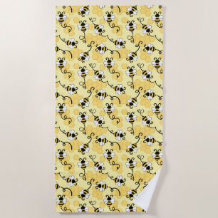 Serviette De Plage Joli petit motif abeilles