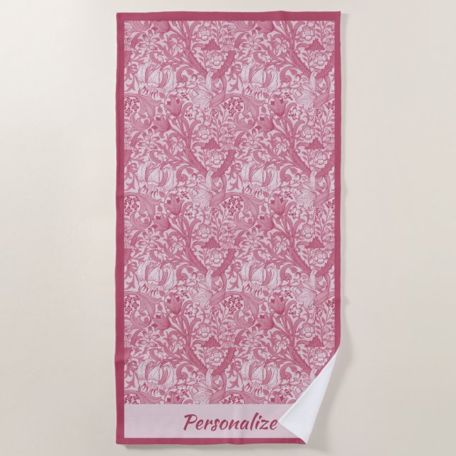 Serviette De Plage Joli Piscine Rose Design Grande Piscine (Devant)