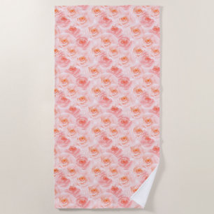 Serviette De Plage Joli Roses d'aquarelle rose