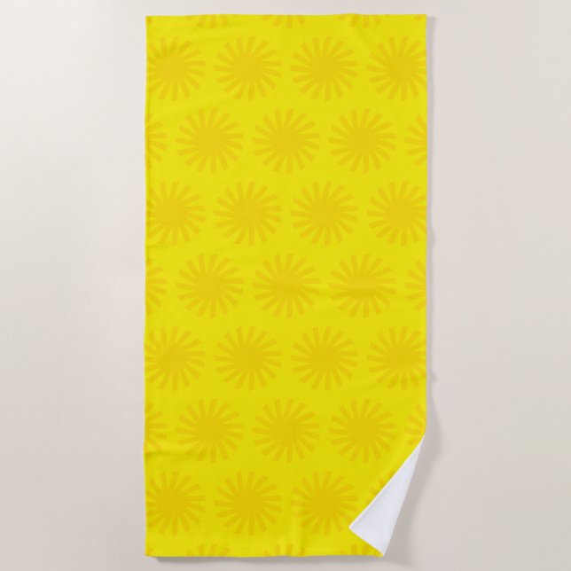 Serviette De Plage Joli soleil jaune motif moderne plaisir lumineux (Devant)