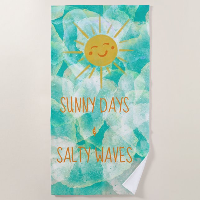 Serviette De Plage Joli Sunny Days & Salty Waves Beach Towne (Devant)