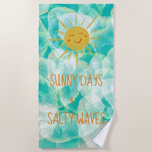Serviette De Plage Joli Sunny Days & Salty Waves Beach Towne (Devant)