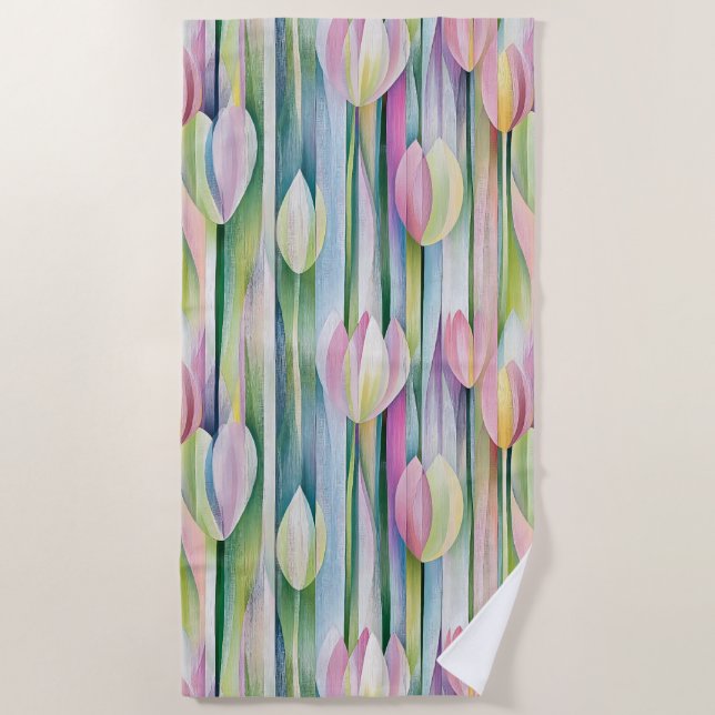 Serviette De Plage Joli tulips motif (Devant)