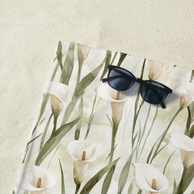 Serviette De Plage Jolie Calla Lilly Flowers (En situation)