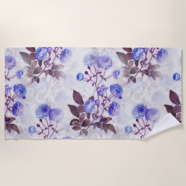 Serviette De Plage Jolie impression de fleurs violettes (Devant)