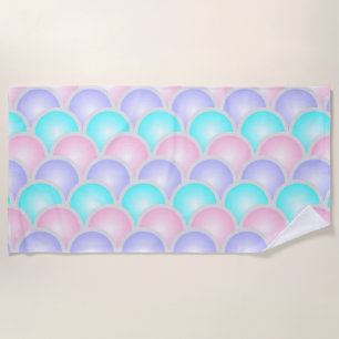 Serviette De Plage jolie rose aqua bleu pastel écailles de sirène