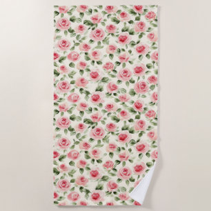 Serviette De Plage Jolie Rose Florale Rose
