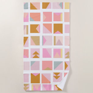 Serviette De Plage Jolies couleurs pastel Design géométrique moderne