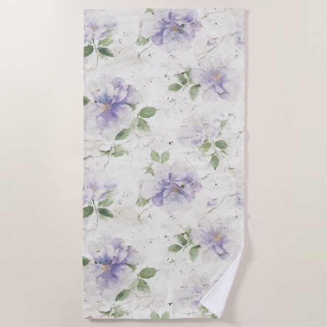 Serviette De Plage Jolies fleurs de lavande violette (Devant)
