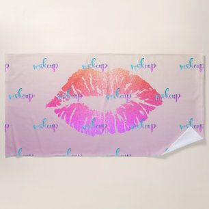 Serviette De Plage Jolies lèvres scintillantes ,Ombre,Maquillage