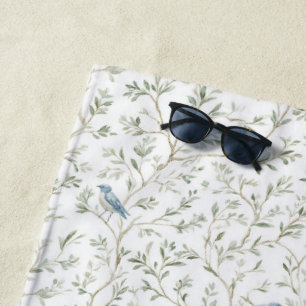 Serviette De Plage  Jolies Oiseaux Bleus  