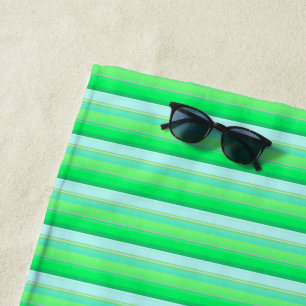 Serviette De Plage Jolies rayures vert aqua