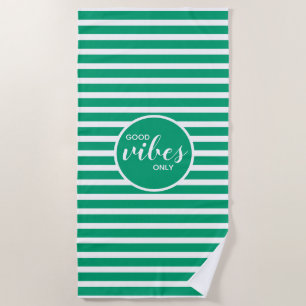 Serviette De Plage Jolies vibrations positives uniquement vert menthe