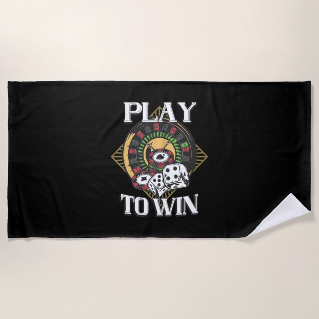 Serviette De Plage Jouer au poker pour gagner (Devant)