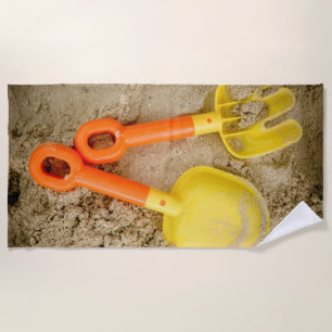 Serviette De Plage Jouets de sable jaune et orange