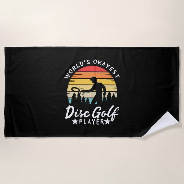 Serviette De Plage Joueur de golf World Okayest Disk (Devant)
