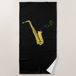 Serviette De Plage Joueur saxophone de jazz Sax