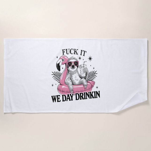 Serviette De Plage Jour boire Sloth (Devant)