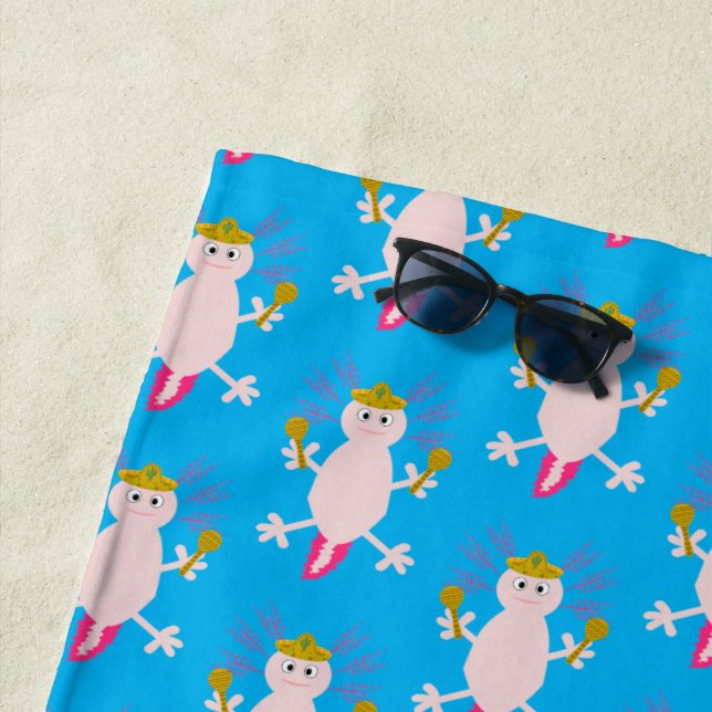 Serviette De Plage Jour de l'Axolotl mexicain mort (En situation)